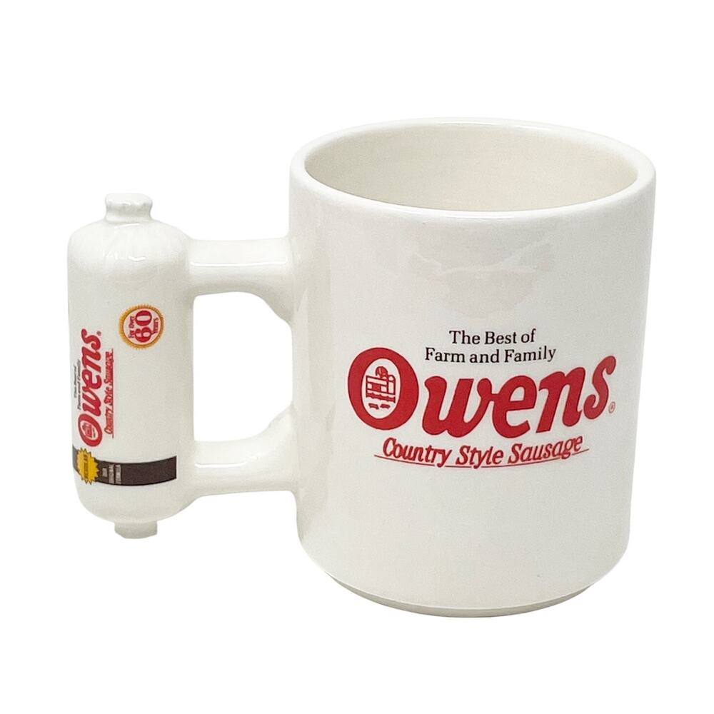 Vintage Owens Country Style Sausage Advertising Promo Coffee Mug Cup RARE